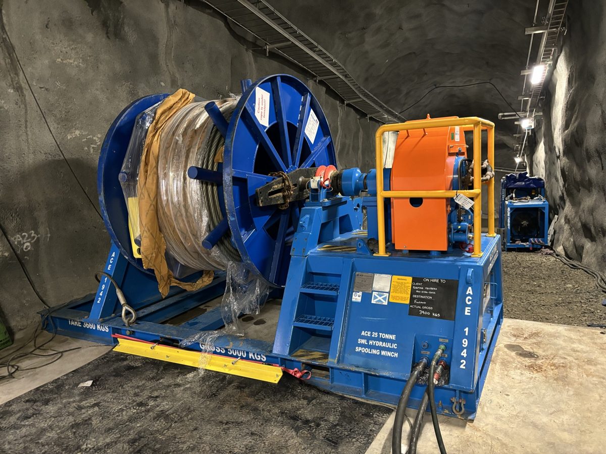 Underground tunnel and equipment at Onkalo, Olkiluoto