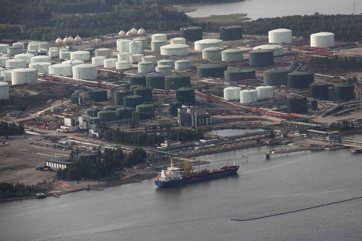 Aerial view of the Neste Porvoo oil refinery