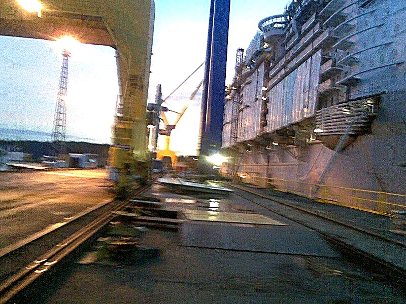 Turku shipyard – cruise ship hull in the building dock (2008)